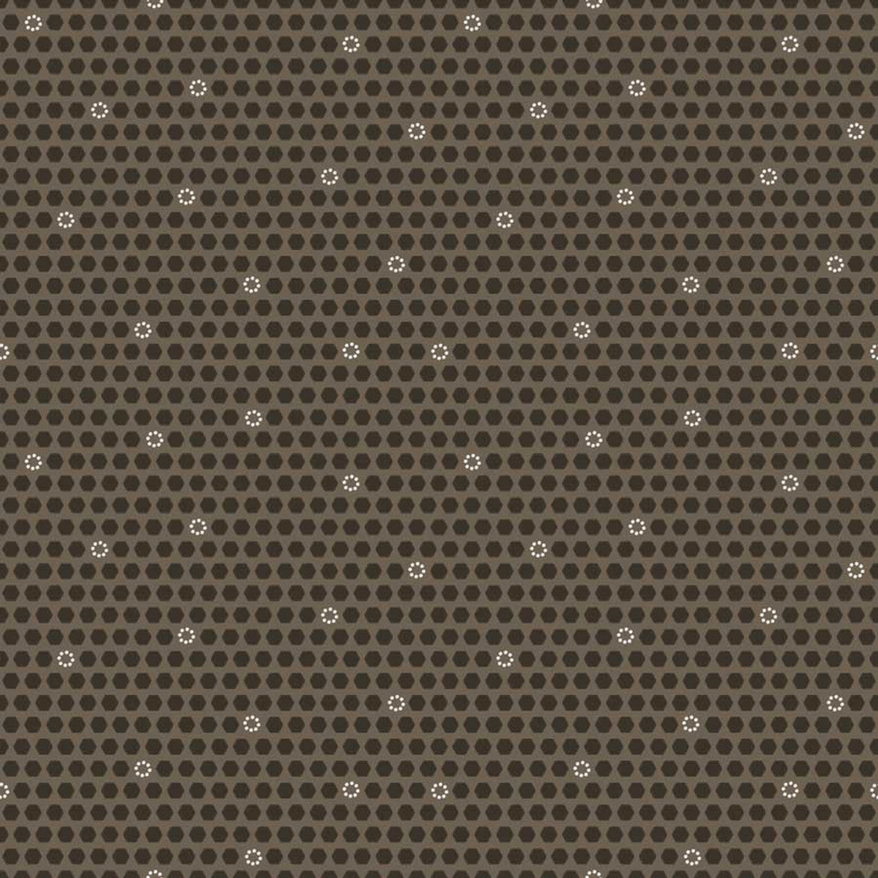 Fabric Stof Taupe Beehive The Sweetest Embrace by the Quarter Yard 4514-550