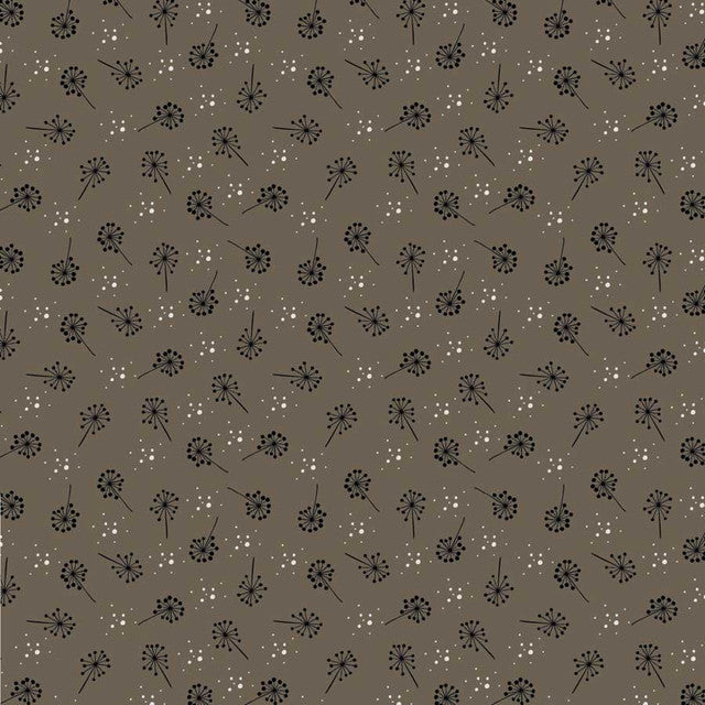 Fabric Stof Taupe Blowflowers The Sweetest Embrace by the Quarter Yard 4514-551
