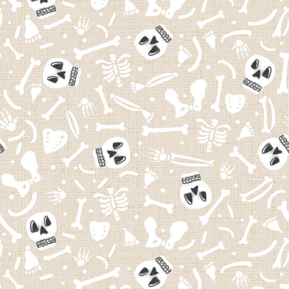 Fabric Studio E Bone Skulls and Bones Toss I Made a Boo-Boo by the Quarter Yard 8993-46