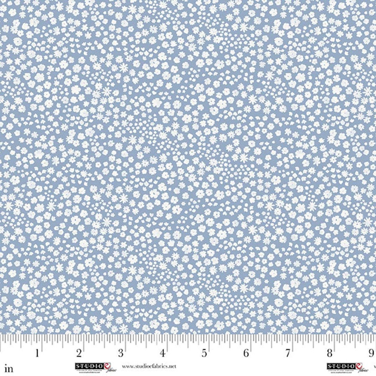 Fabric Studio E Chambray Wildflower Scatter Farmhouse Fixer Upper by the Quarter Yard 8711-11