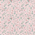 Floral pattern with green leaves and red berries on a pink background