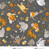 Fabric Studio E Charcoal Costumed Crew Haunted Acre Wood by the Quarter Yard 9132-93