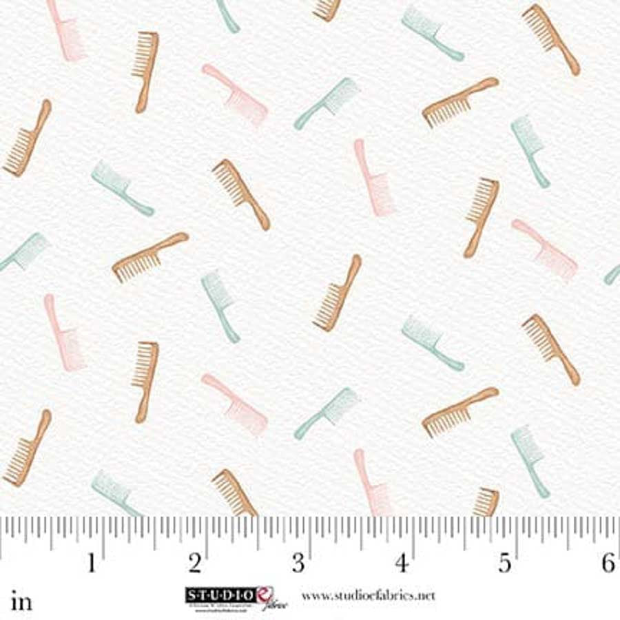 Fabric Studio E Cream Combs Bathing Bonnies by the Quarter Yard 8850-04