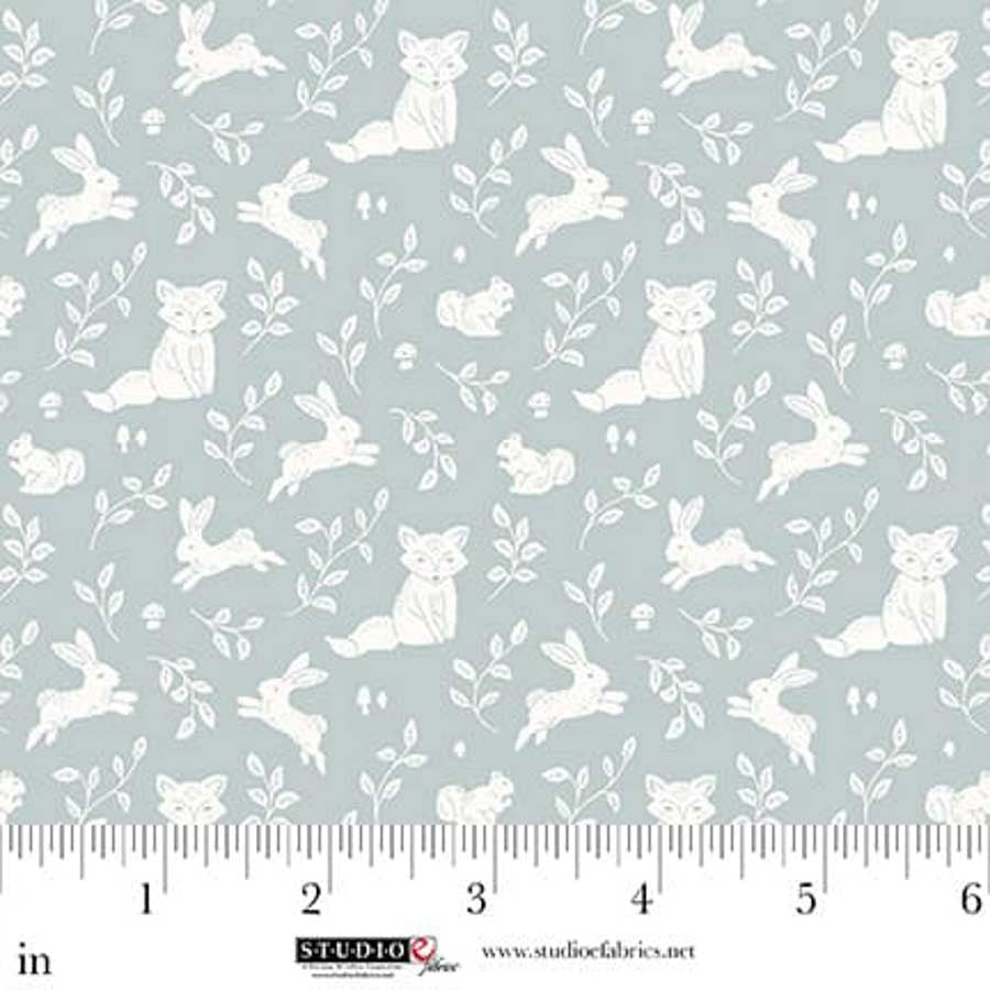 Fabric Studio E Green/Cream Animals Beautiful Bowquets by the Quarter Yard 8888-60