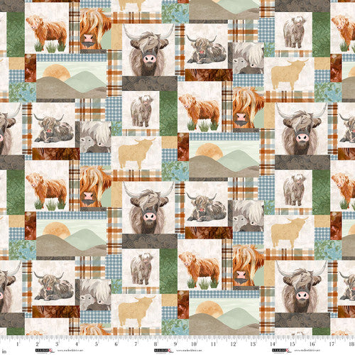 Fabric Studio E Multi Patchwork Highlander by the Quarter Yard 8615-36