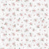 Pattern of pink flowers and ribbons on a white background