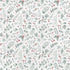 Pattern of green leaves and red berries on a white background