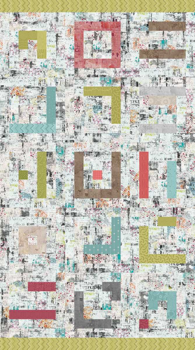 Fabric Studio E Pearl Log Cabin Improv Free Falling by the Quarter Yard 9029-11
