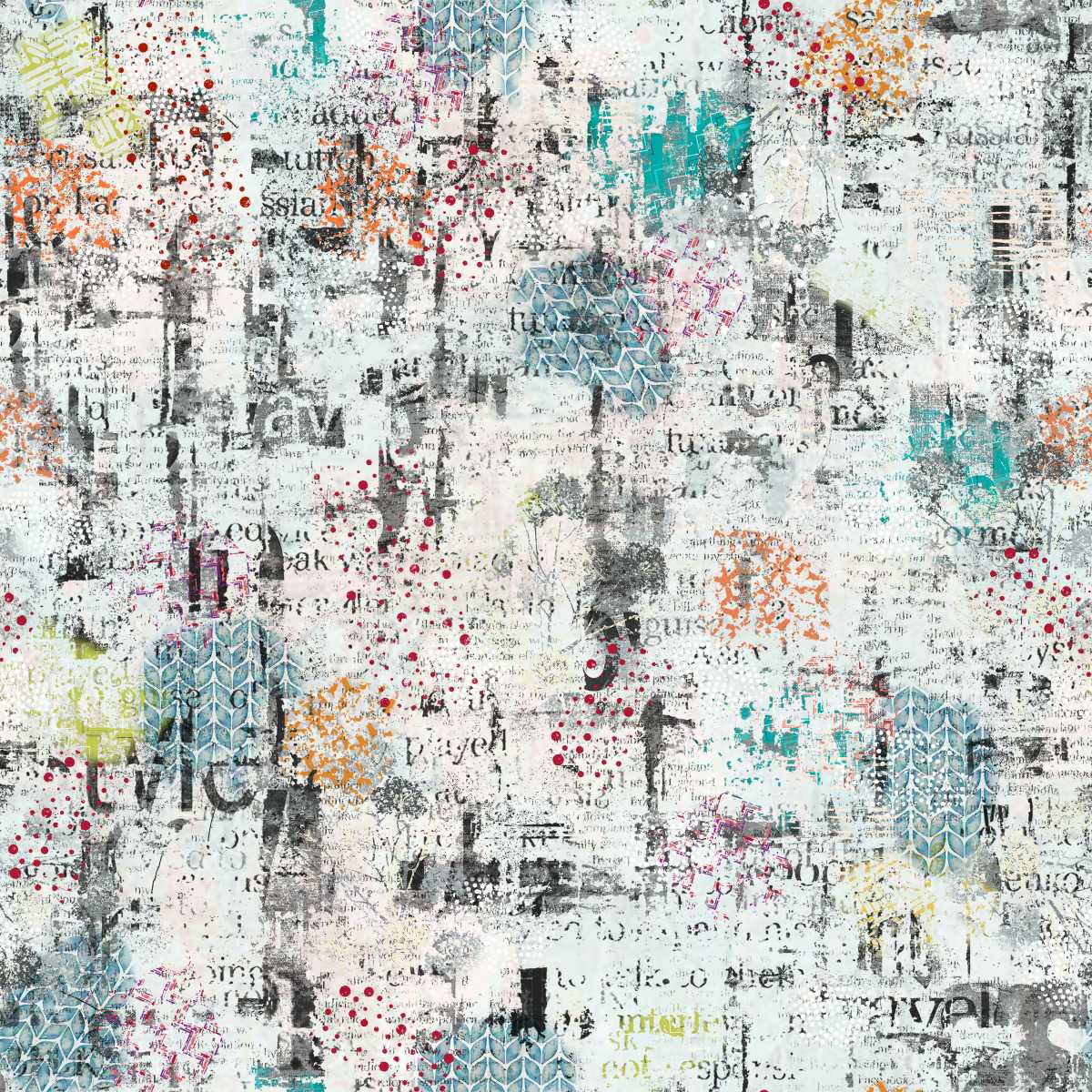 Fabric Studio E Pearl Paper Match Free Falling by the Quarter Yard 9026-11