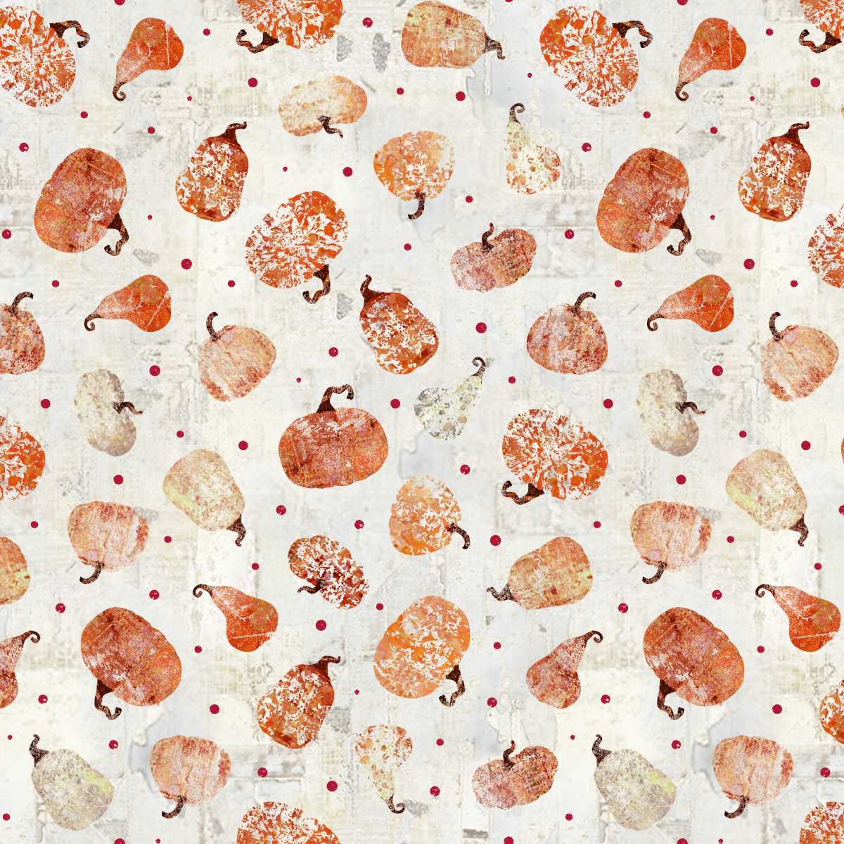 Fabric Studio E Pearl Rough Pumpkins Free Falling by the Quarter Yard 9027-11