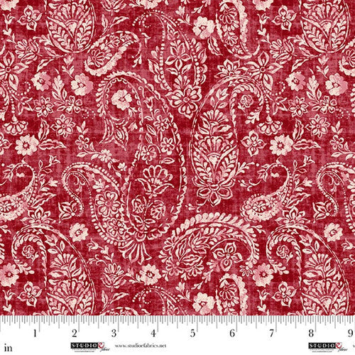 Fabric Studio E Ruby Paisley Pieces of America by the Quarter Yard 8594-82