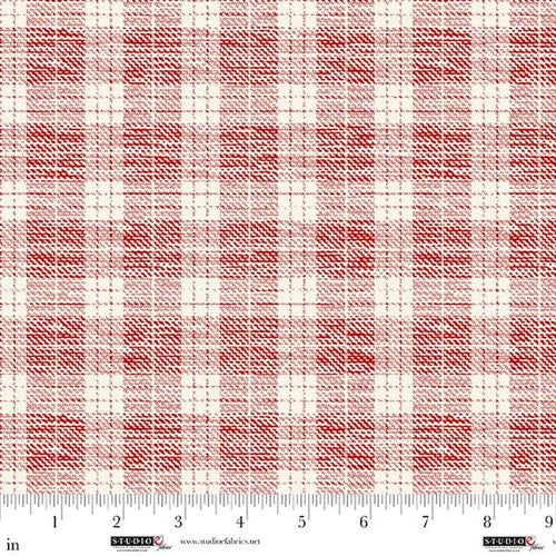 Fabric Studio E Ruby Plaid Pieces of America by the Quarter Yard 8595-82