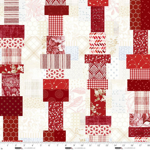 Fabric Studio E Ruby Stripe Pieces of America by the Quarter Yard 8588-82