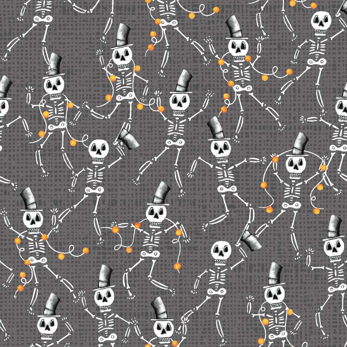 Fabric Studio E Storm Skeletons Allover I Made a Boo-Boo by the Quarter Yard 8992-97