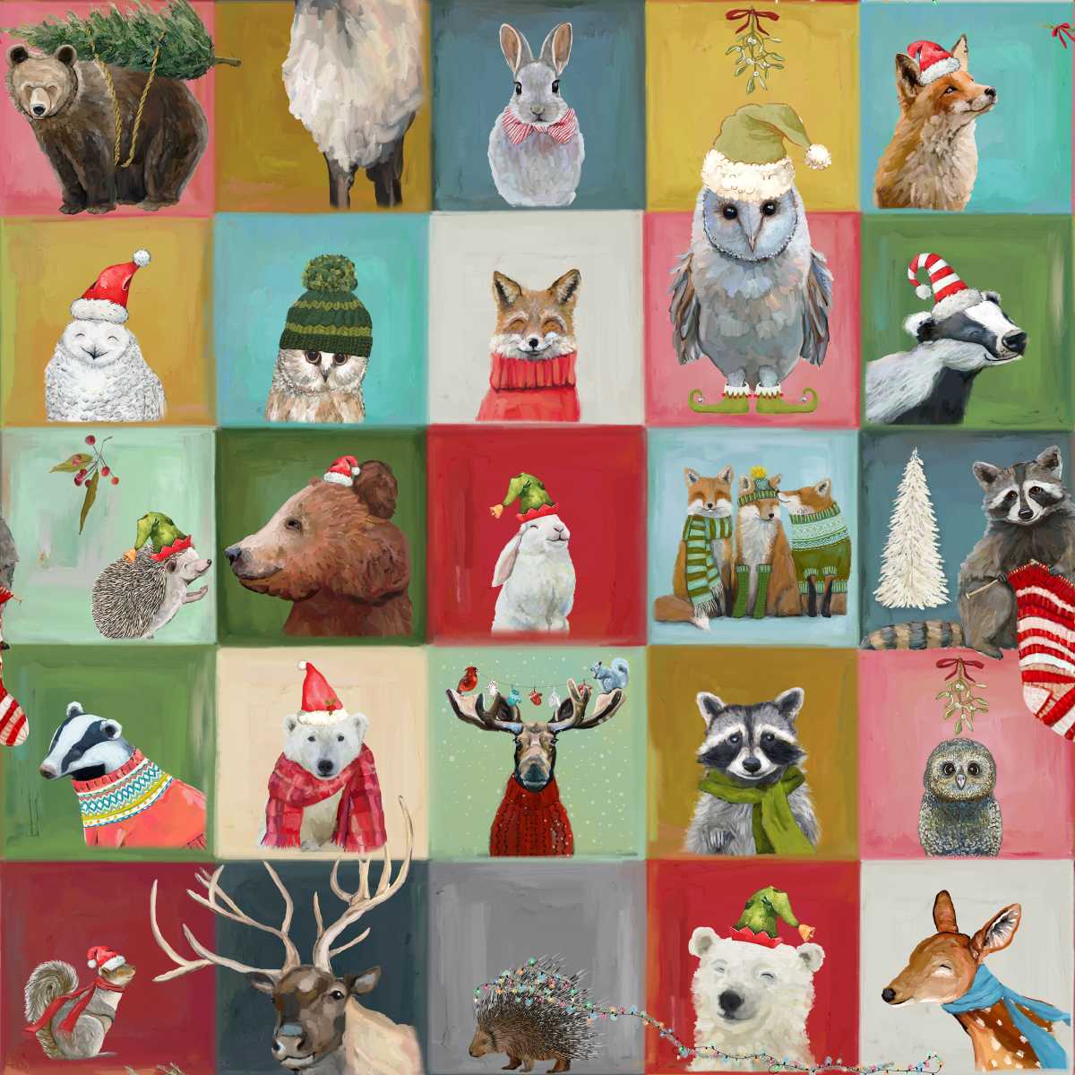 Fabric Studio E Tertiary Hollywood Square Holly Woods by the Quarter Yard 9237-107