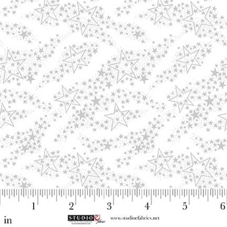 Fabric Studio E White on White Milky Way Best of Cream & Sugar by the Quarter Yard 8938-01W