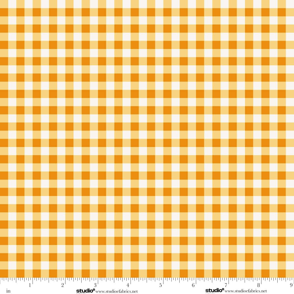 Fabric Studio E Yellow Check Haunted Acre Wood by the Quarter Yard 9131-43