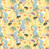 Pattern of yellow rubber ducks wearing hats and sunglasses on a white background
