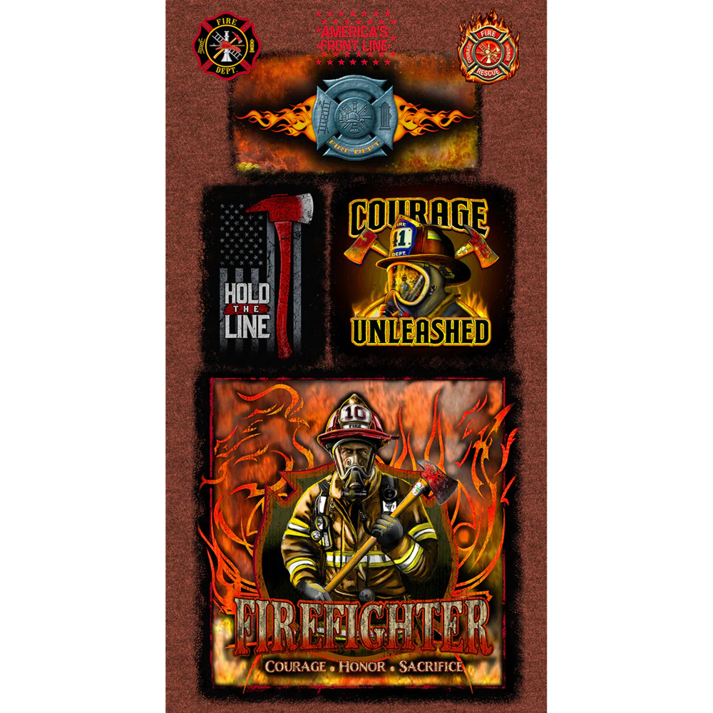 Fabric Sykel Enterprises Firefighter Patriot Panel 1337FF