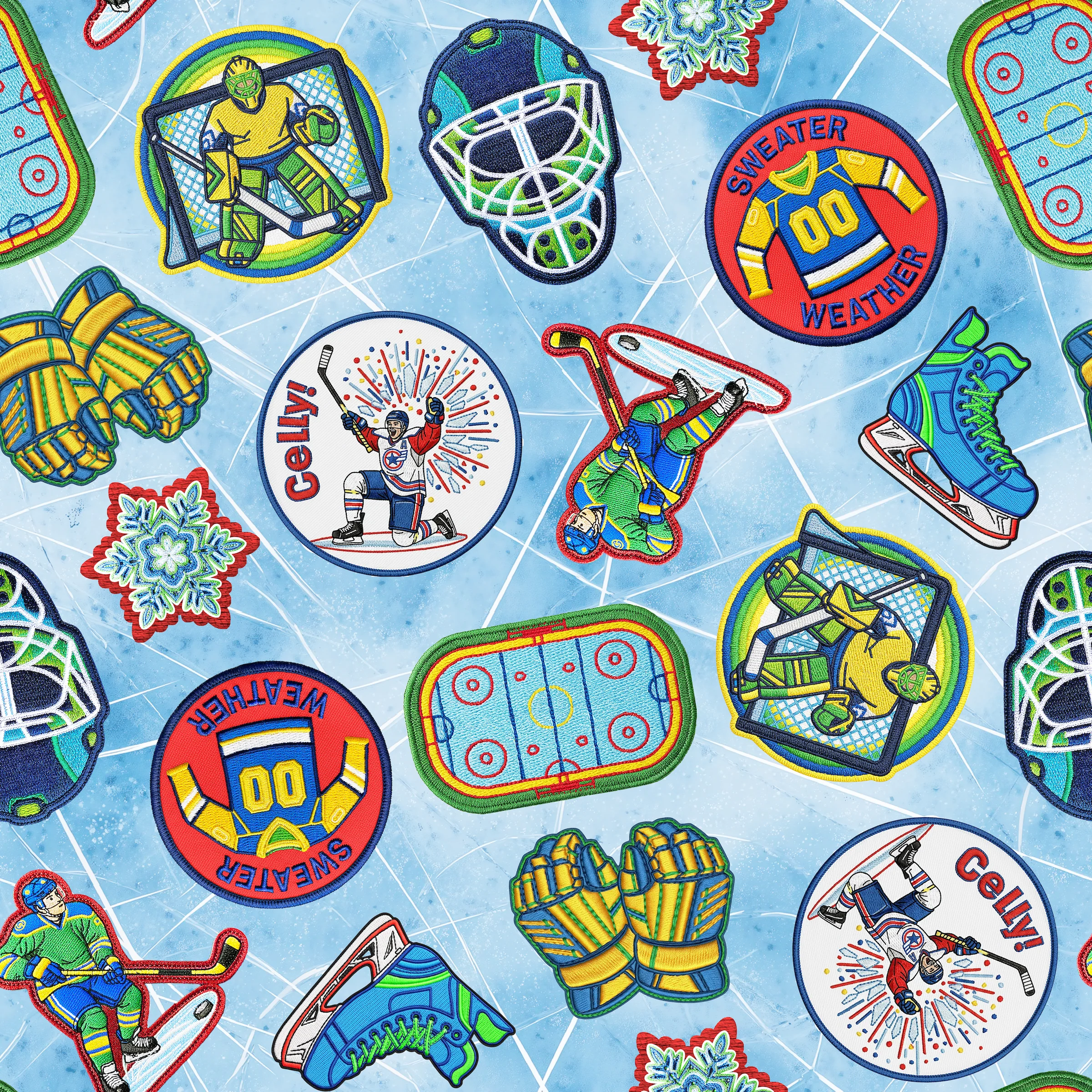 Fabric Sykel Enterprises Hockey Game On by the Quarter Yard 10557-HOCK