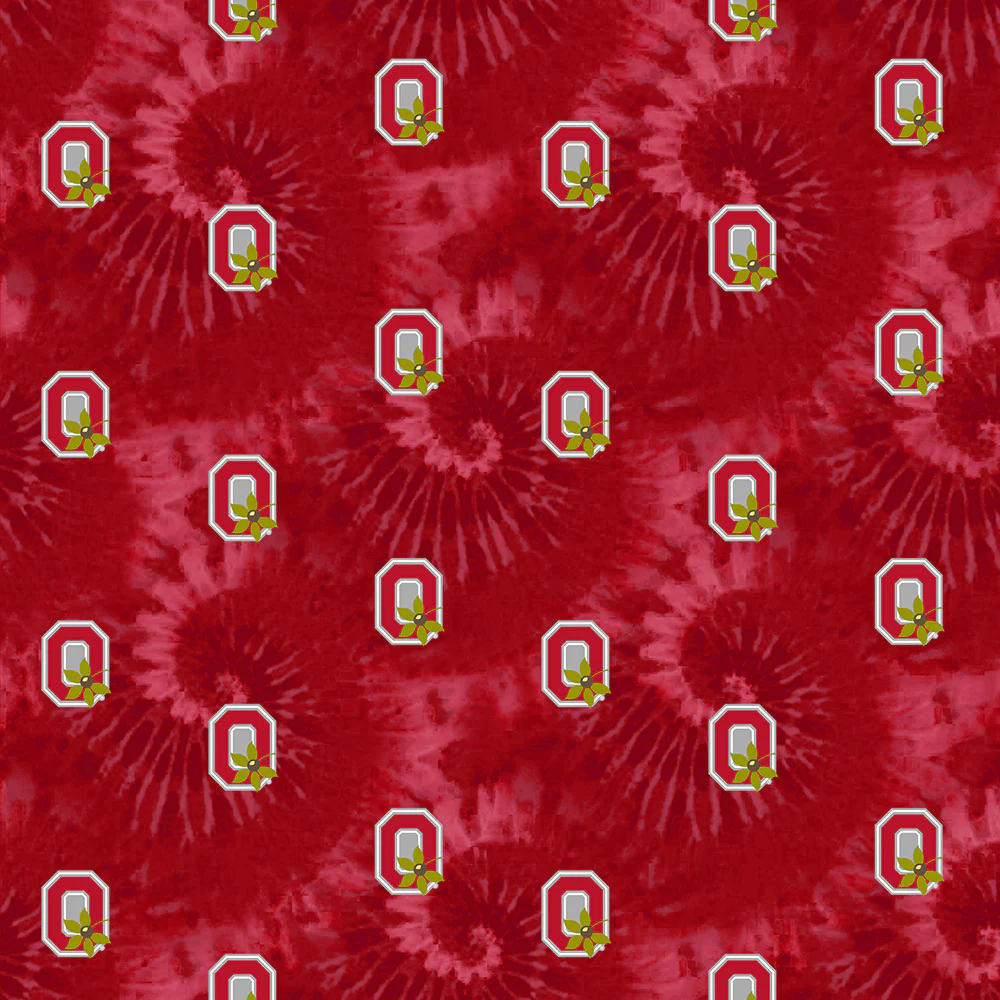 Fabric Sykel Enterprises Ohio State University Tie Dye by the Quarter Yard OHS1316