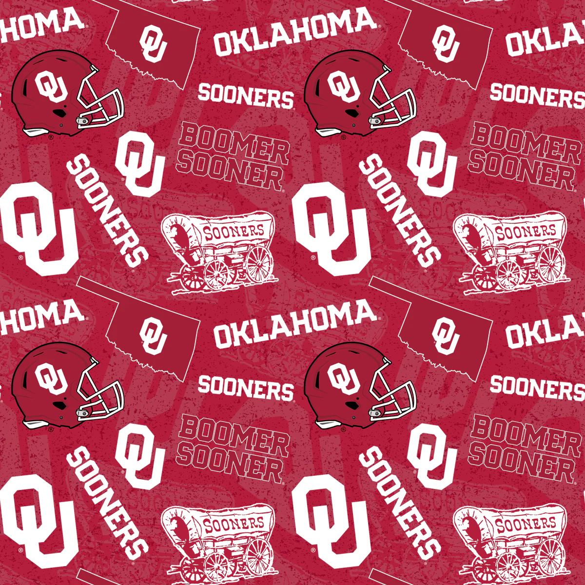 Fabric Sykel Enterprises Oklahoma University Tone on Tone by the Quarter Yard OU1178