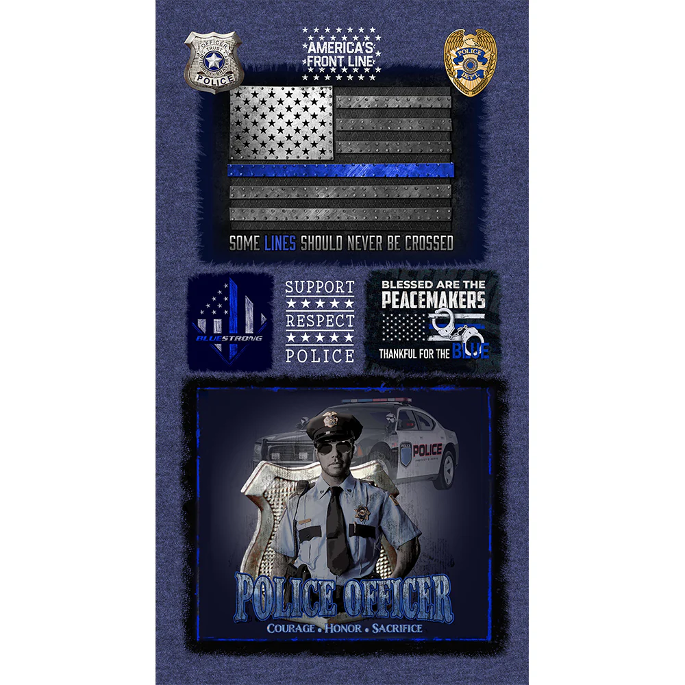 Fabric Sykel Enterprises Police Department Patriot Panel 1337PD