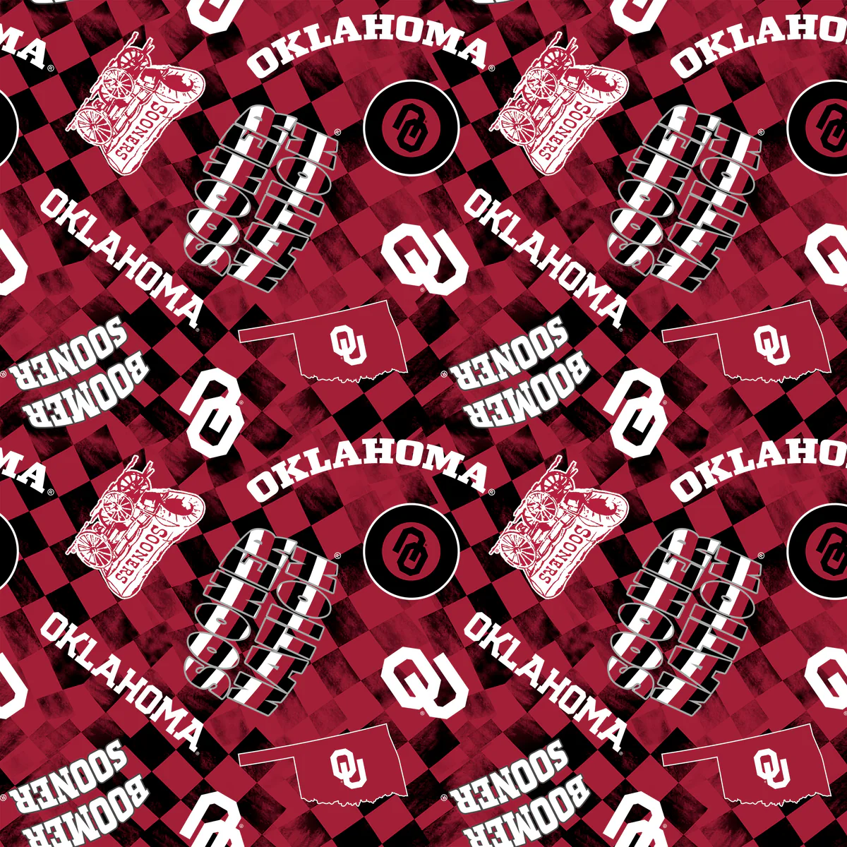 Fabric Sykel Enterprises Red Oklahoma University Canvas Duck Cloth by the Quarter Yard OU1380-RED