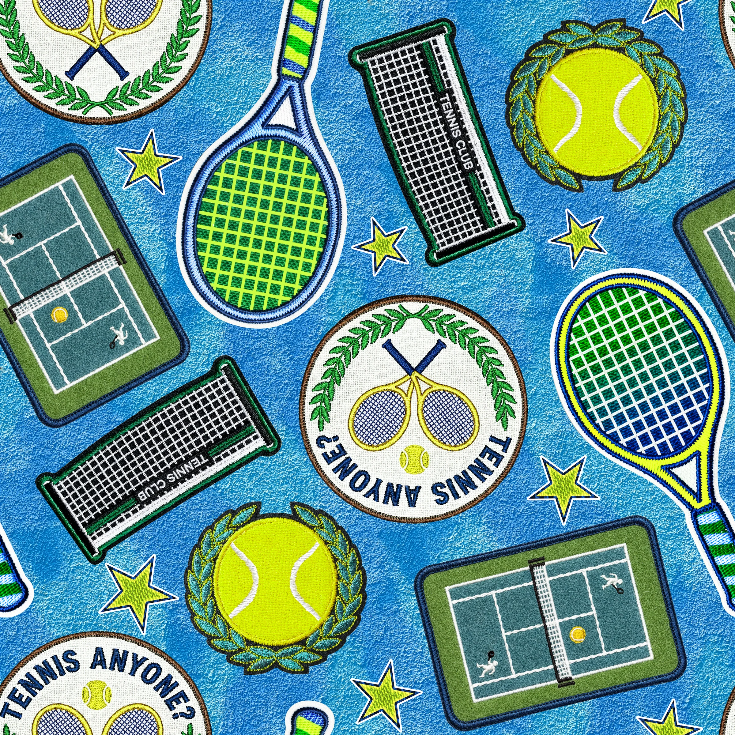 Fabric Sykel Enterprises Tennis Game On by the Quarter Yard 10557-TENN