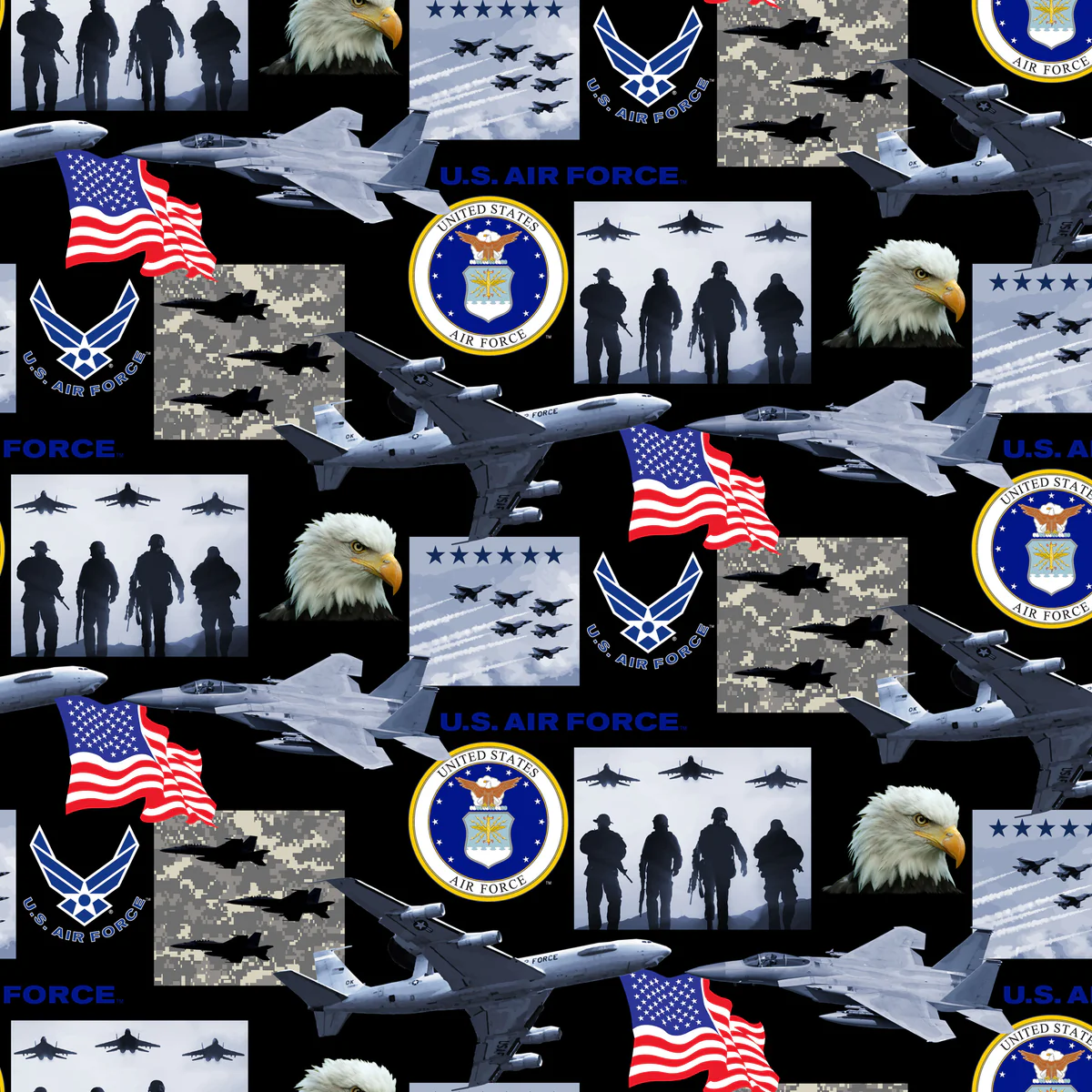 Fabric Sykel Enterprises U.S. Air Force Geometric by the Quarter Yard 021-2AF