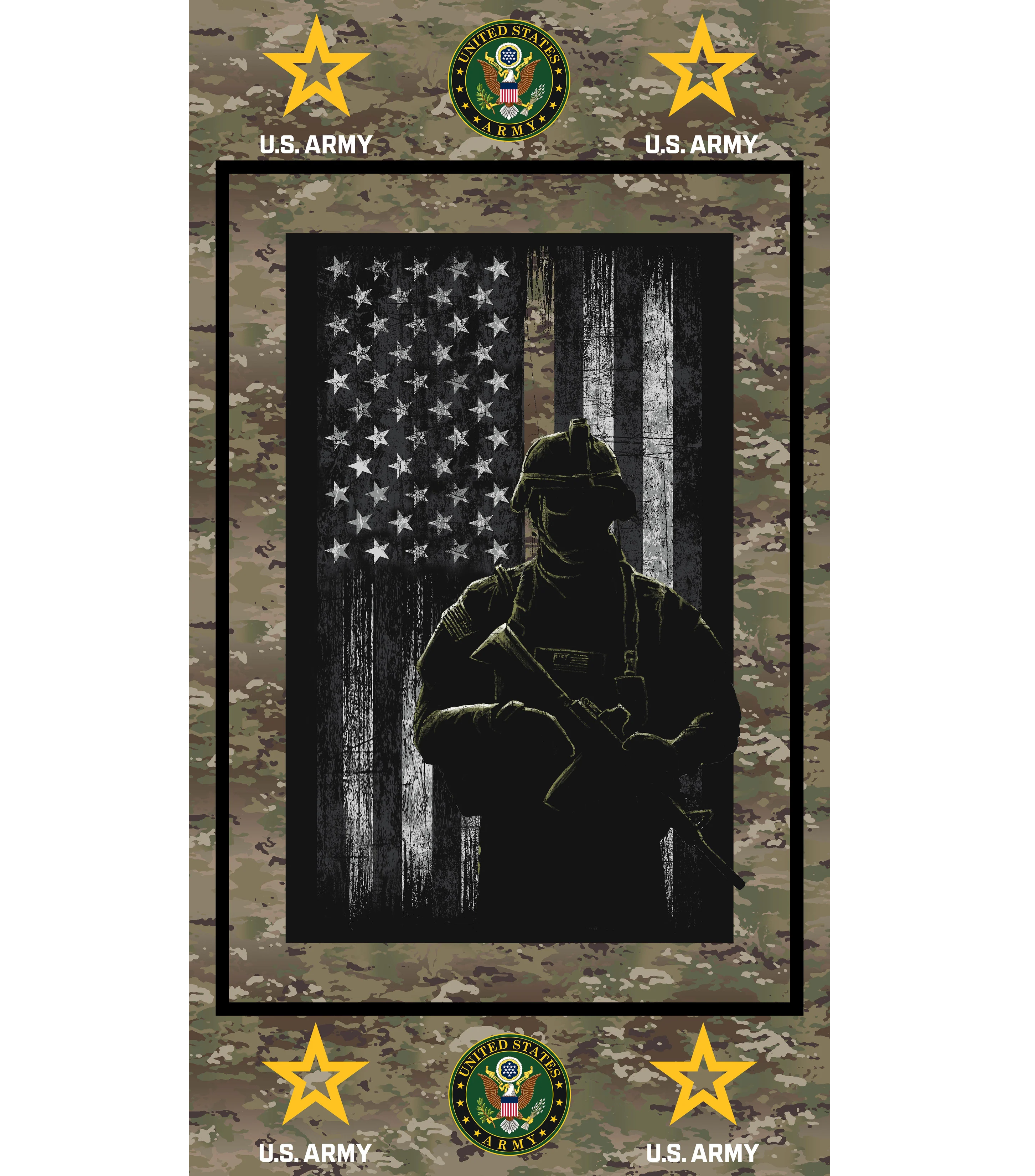 Fabric Sykel Enterprises U.S. Army Hero Silhouette Panel 1195A