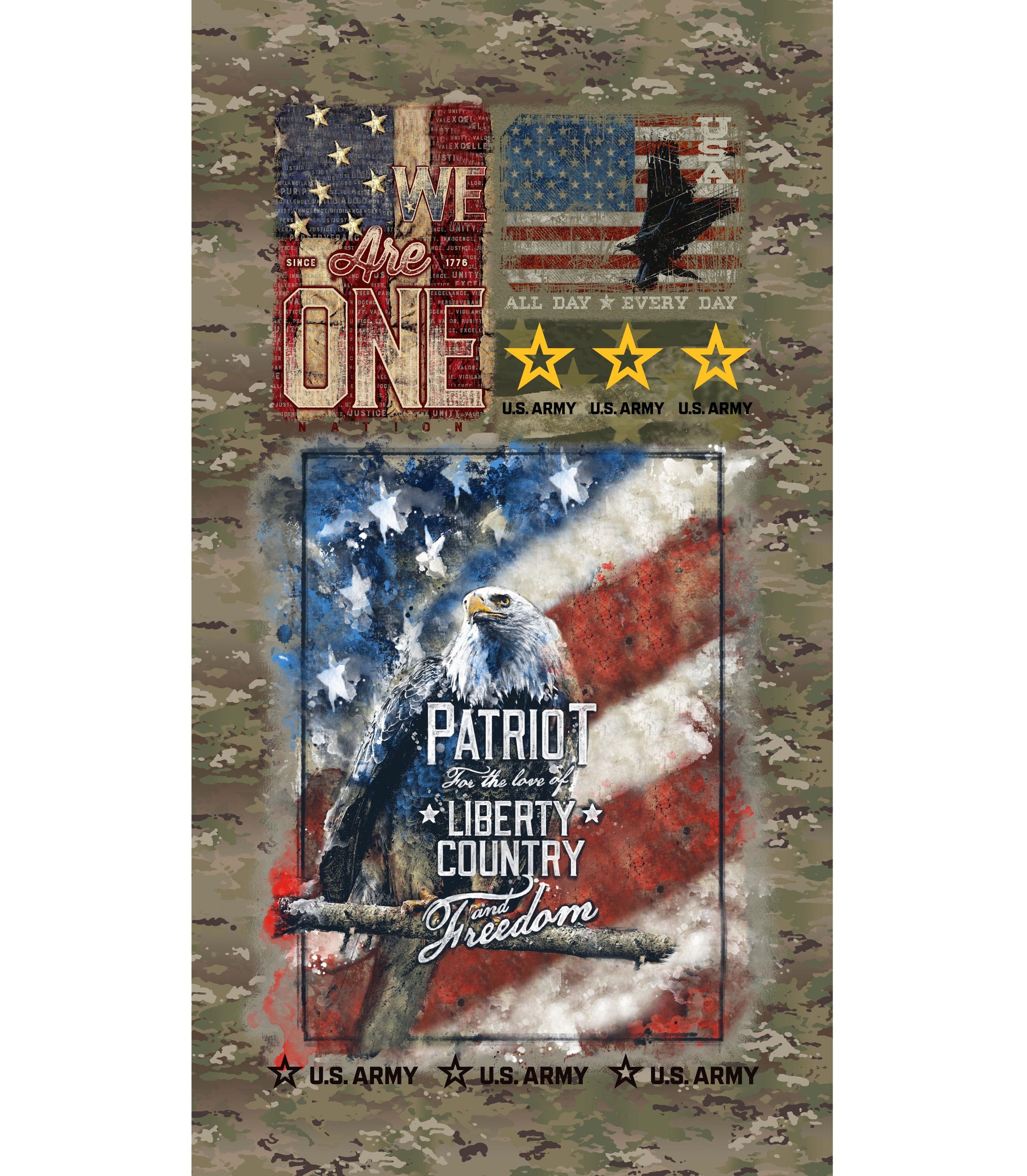Fabric Sykel Enterprises U.S. Army Patriot Panel 1337A