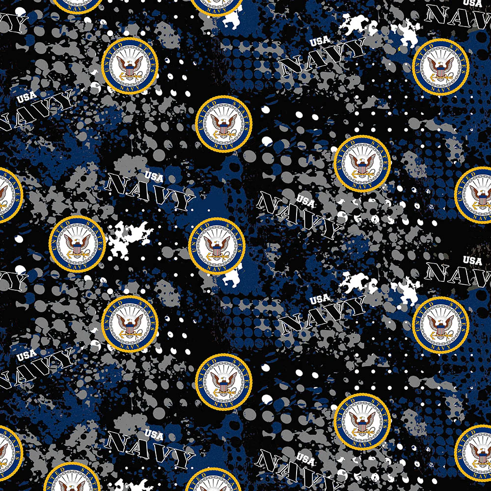 Fabric Sykel Enterprises U.S. Navy Abstract Geo by the Quarter Yard 1180N