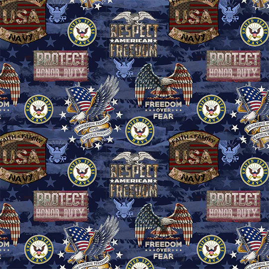 Fabric Sykel Enterprises U.S. Navy Camo Flag by the Quarter Yard 1338N