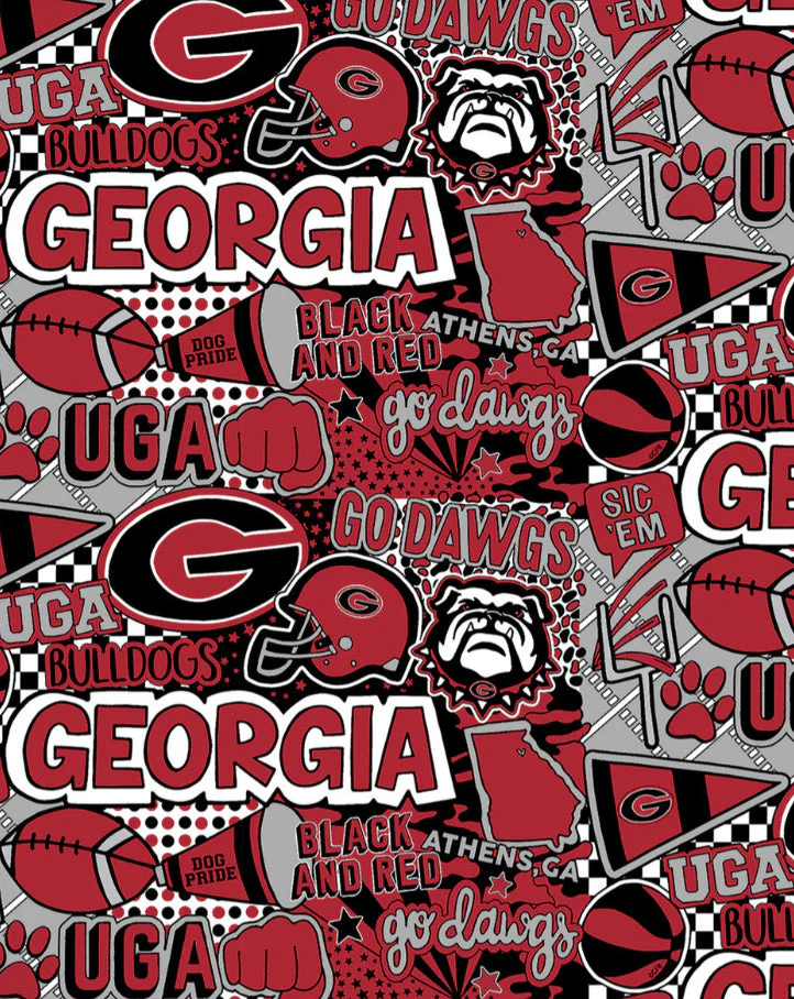 Fabric Sykel Enterprises University of Georgia Pop Art by the Quarter Yard GA1165