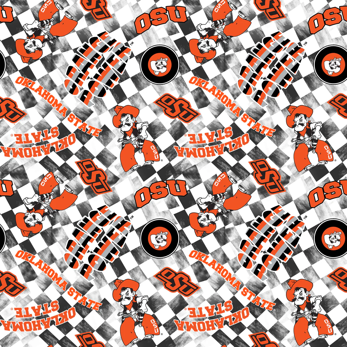 Fabric Sykel Enterprises White Oklahoma State University Canvas Duck Cloth by the Quarter Yard OSU1380-WHITE