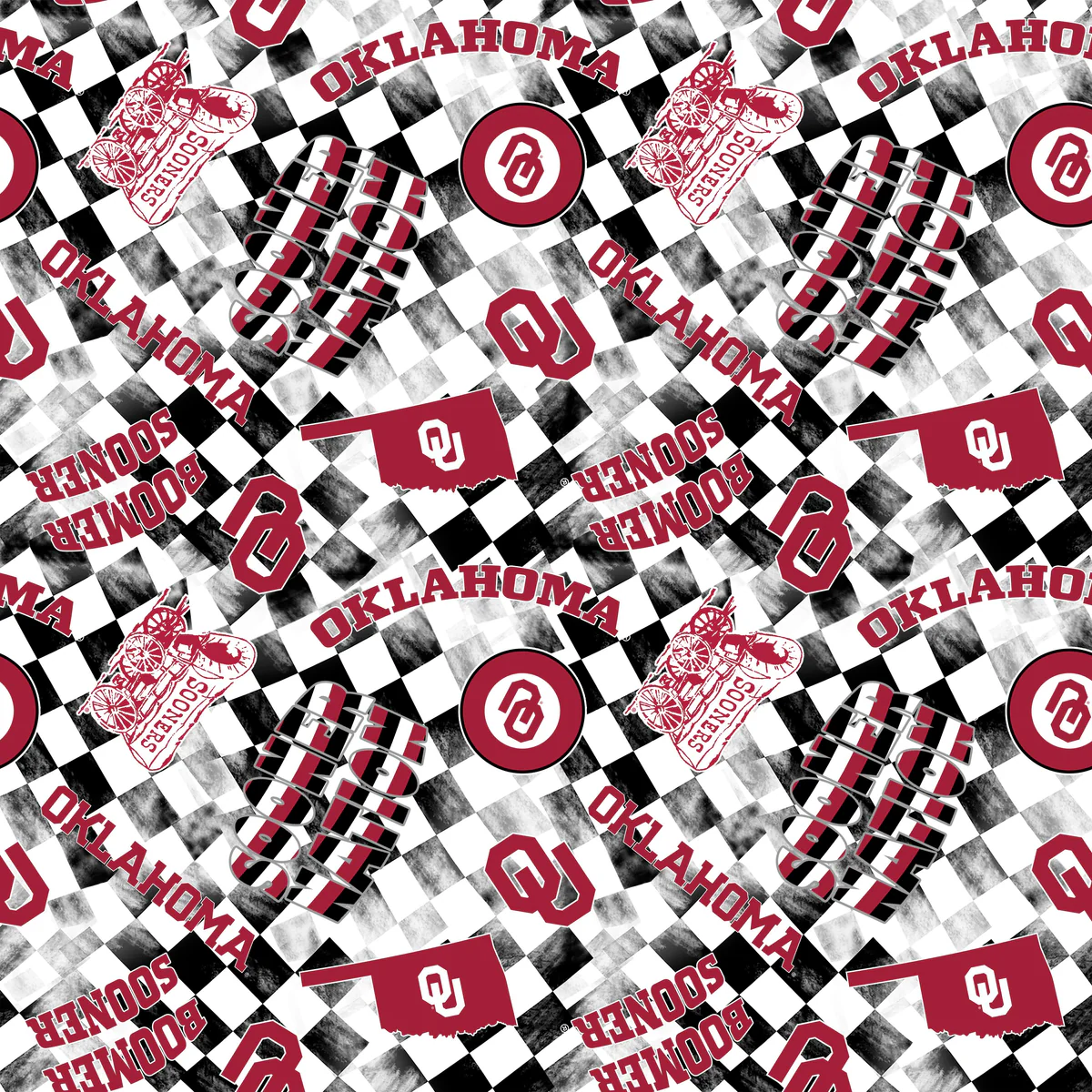 Fabric Sykel Enterprises White Oklahoma University Canvas Duck Cloth by the Quarter Yard OU1380-WHITE