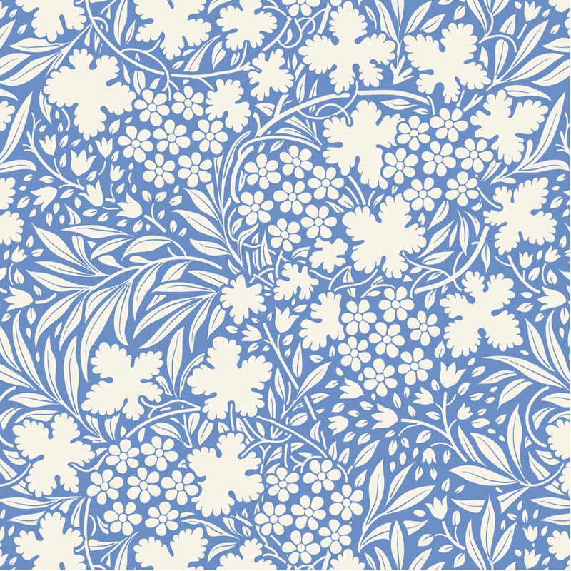 Fabric Tilda Blue Bushbloom Something Blue by the Quarter Yard TIL100668