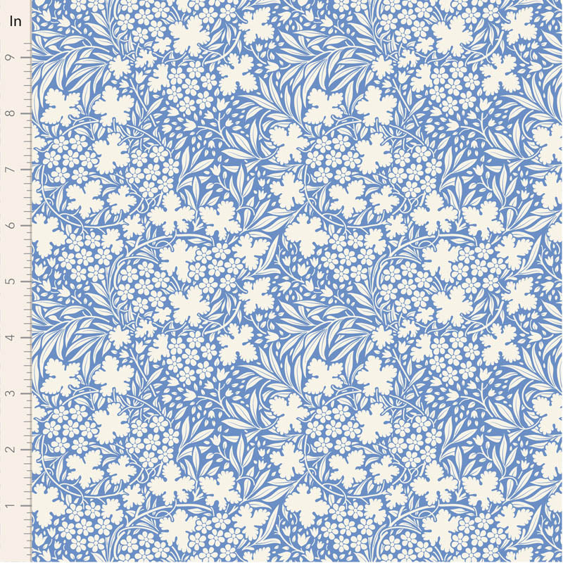 Fabric Tilda Blue Bushbloom Something Blue by the Quarter Yard TIL100668