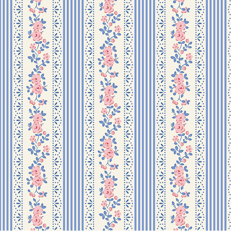 Fabric Tilda Blue Claramay Something Blue by the Quarter Yard TIL110164