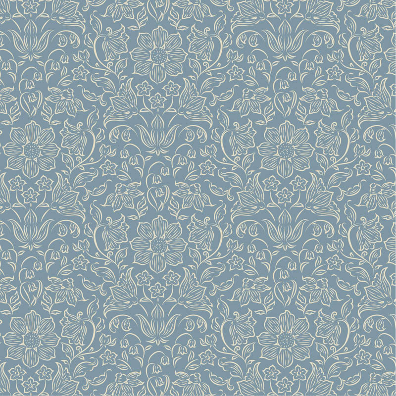 Fabric Tilda Blue Lila Songbird Blenders by the Quarter Yard TIL110158