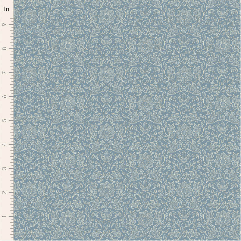 Fabric Tilda Blue Lila Songbird Blenders by the Quarter Yard TIL110158