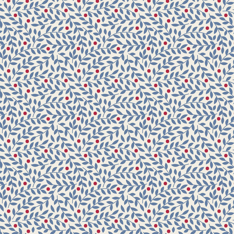 Fabric Tilda Blue Lillian Village Life Blenders by the Quarter Yard TIL110184