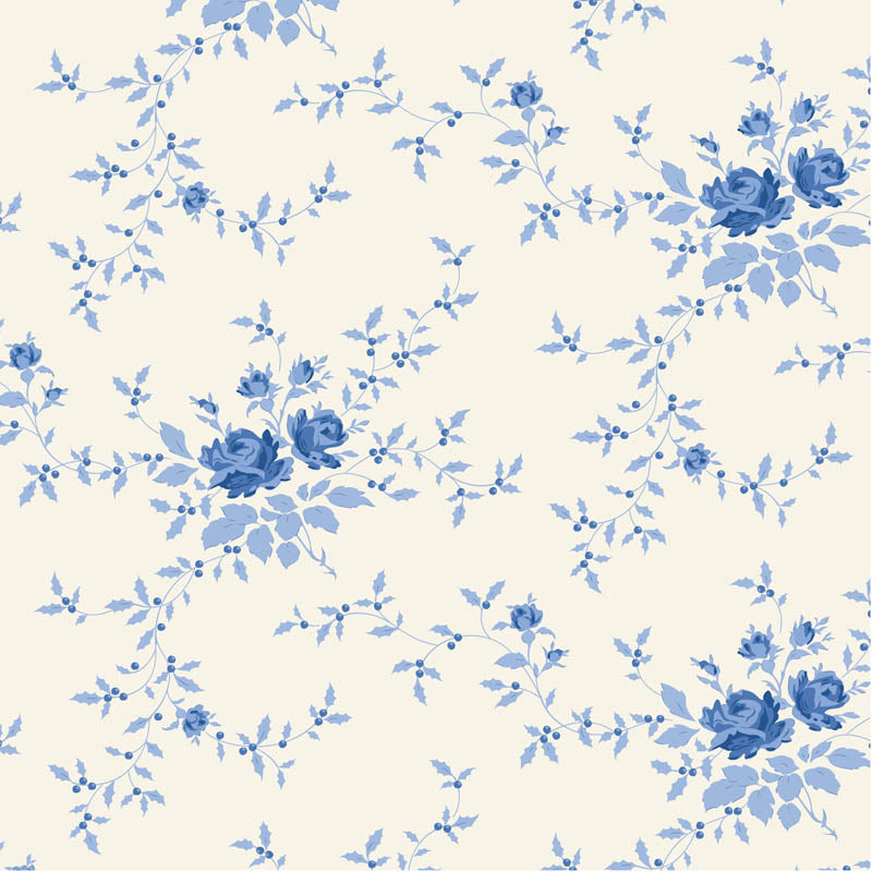 Fabric Tilda Blue Noel Something Blue by the Quarter Yard TIL100661