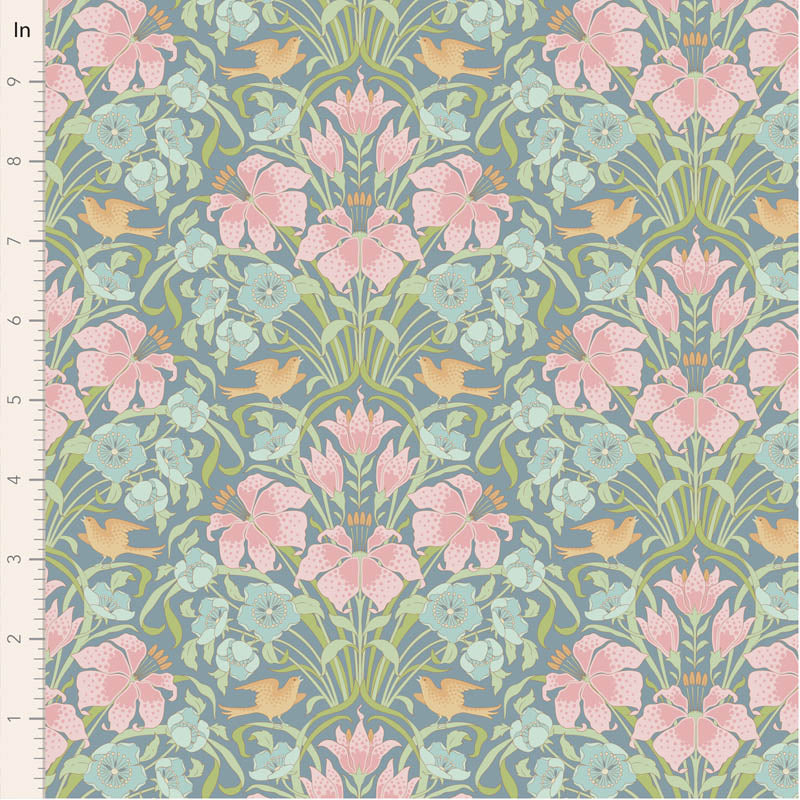 Fabric Tilda Blue Songbird by the Quarter Yard TIL100652