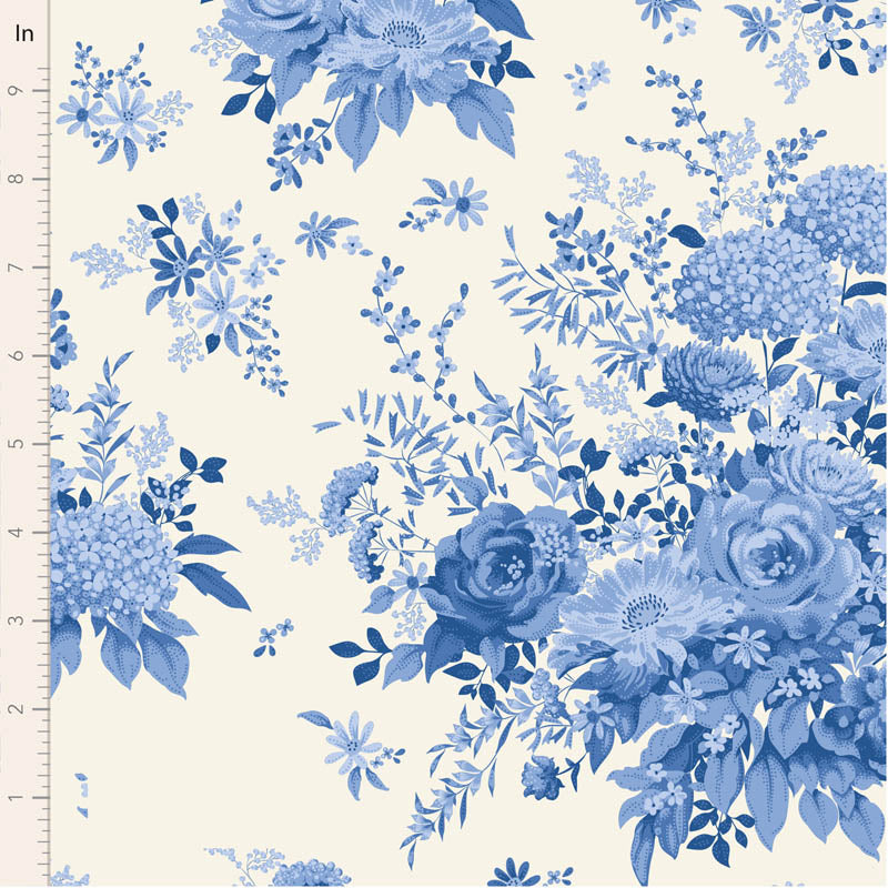 Fabric Tilda Blue Wildgarden Something Blue by the Quarter Yard TIL100667