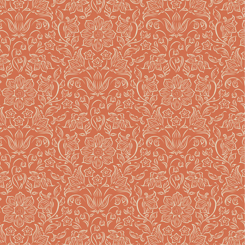 Fabric Tilda Coral Lila Songbird Blenders by the Quarter Yard TIL110152