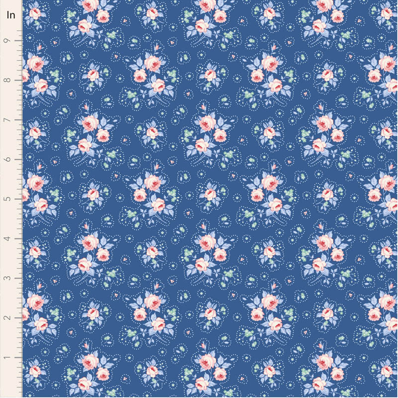 Fabric Tilda Denim First Kiss Something Blue by the Quarter Yard TIL100679