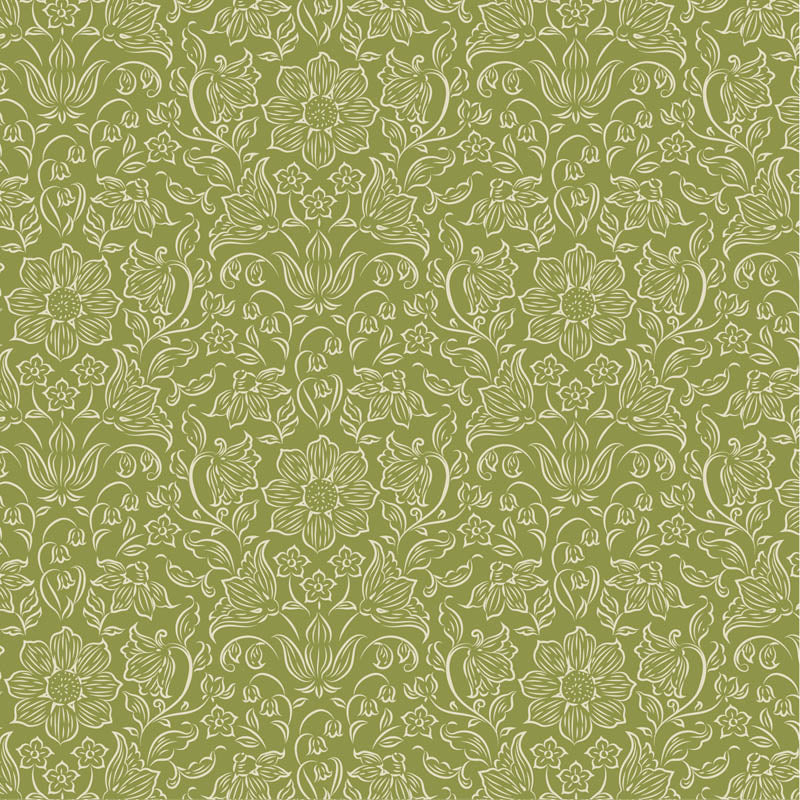 Fabric Tilda Green Lila Songbird Blenders by the Quarter Yard TIL110155