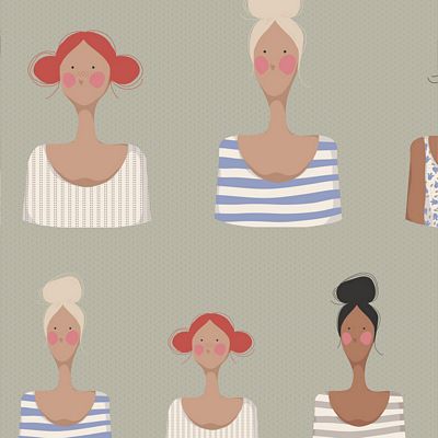 Fabric Tilda Khaki Me and My Friend by the Quarter Yard TIL130102